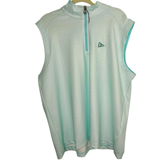 NWOT Fairway & Greene XL Light Turquoise Sleeveless Quarter Zip Golf Top - Picture 1 of 7